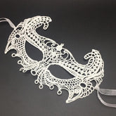 Nessiworld White Color Lace Cut Lace Embroidered Prom Party Mask No. 1
